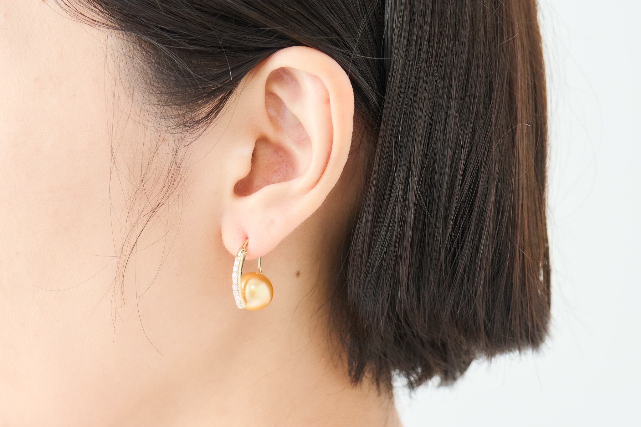 3way 南洋ゴールドパール×ダイヤモンドピアス（2種） | 中村江里子 