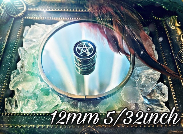 12mm 5/32inch 1pc フラワー トンネル スティール ボディピアス 魔女 Witch ペンタグラム ゴシック