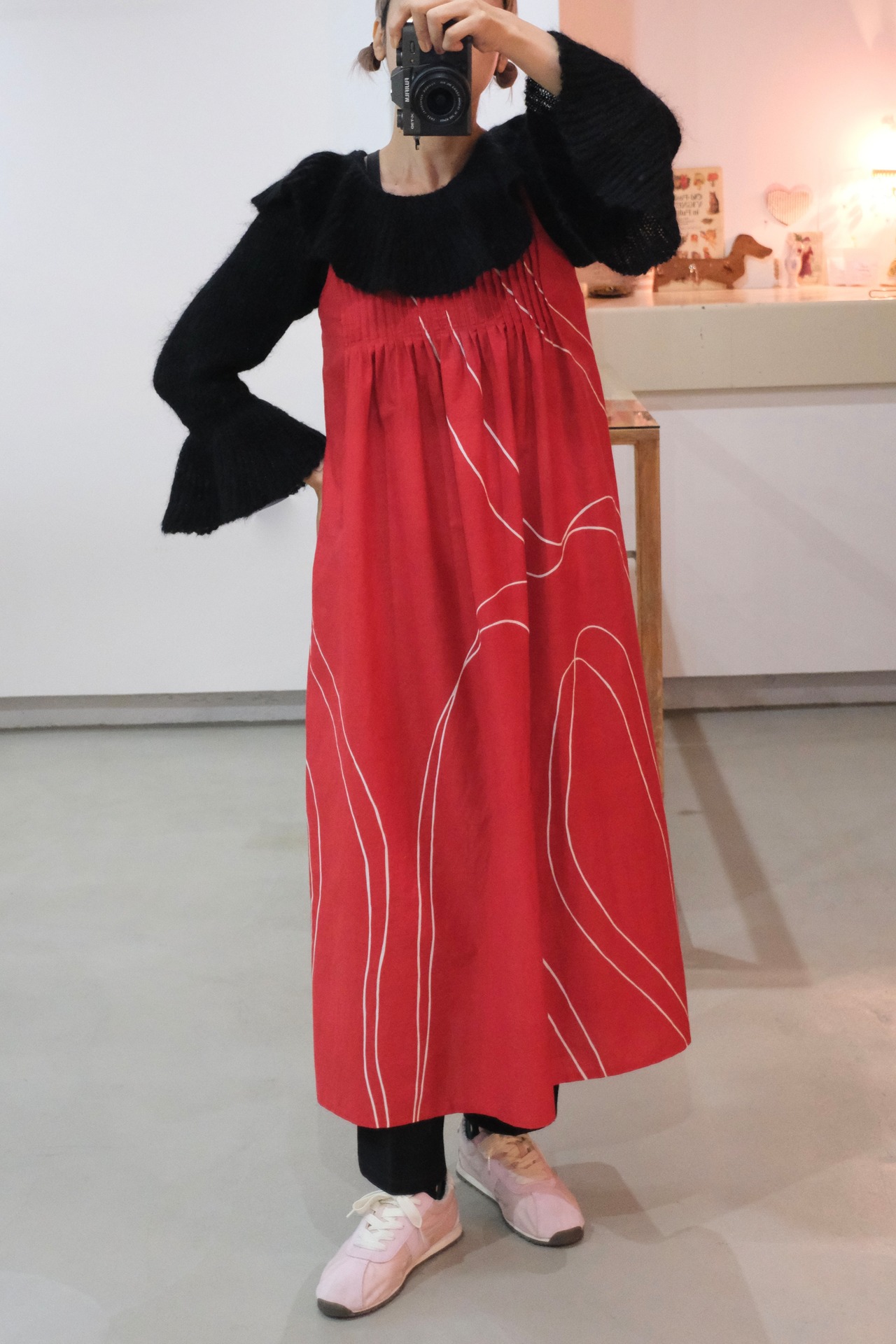 Marimekko tomato red white cami dress