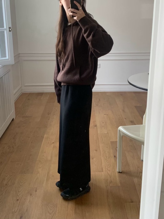 (予約) fl lanel / Cashmere wholegarment hood knit 3color