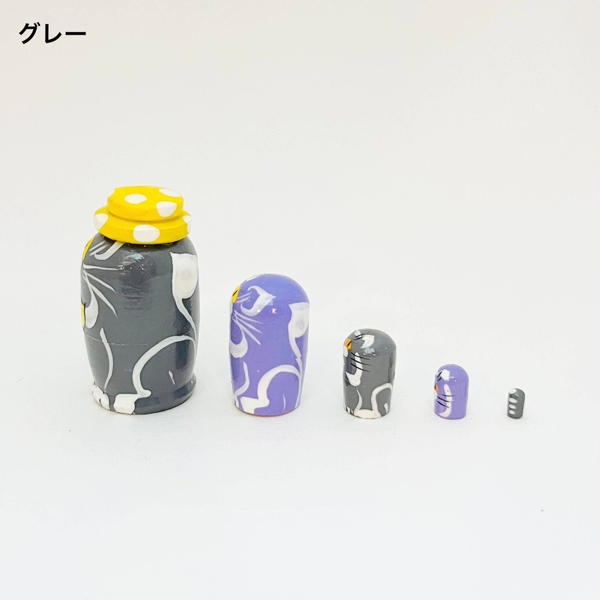 ミクロサイズマト / 水玉帽子ネコ(5個組)