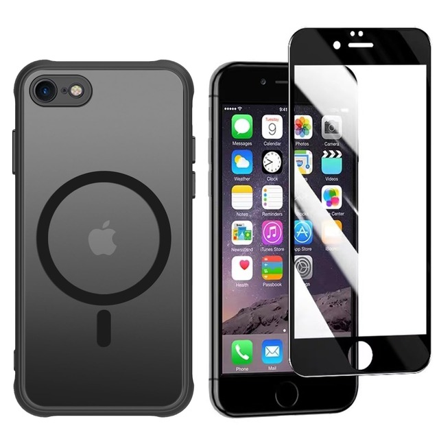 iPhone se3 se2 ケース 第3世代 第2世代 iPhone 8/7 MagSafe マグネット対応 耐衝撃 マットな仕上げ 半透明 滑り止め スマホケース se2/se3 指紋防止 米軍MIL規格 SGS認証 黄変防止 いPhone se2/se3ケース アイフォン 8 いPhone se3 se2 グセーフ対応(マットブラック, iPhone 7/8/SE2/SE3)
