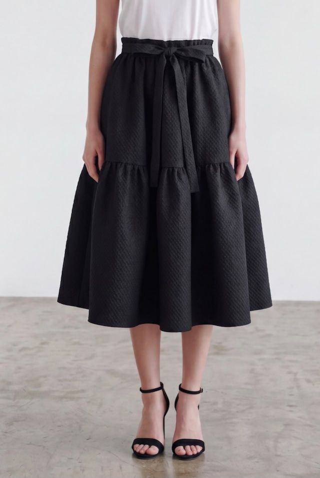 TWILL WIDE PANTS BLACK