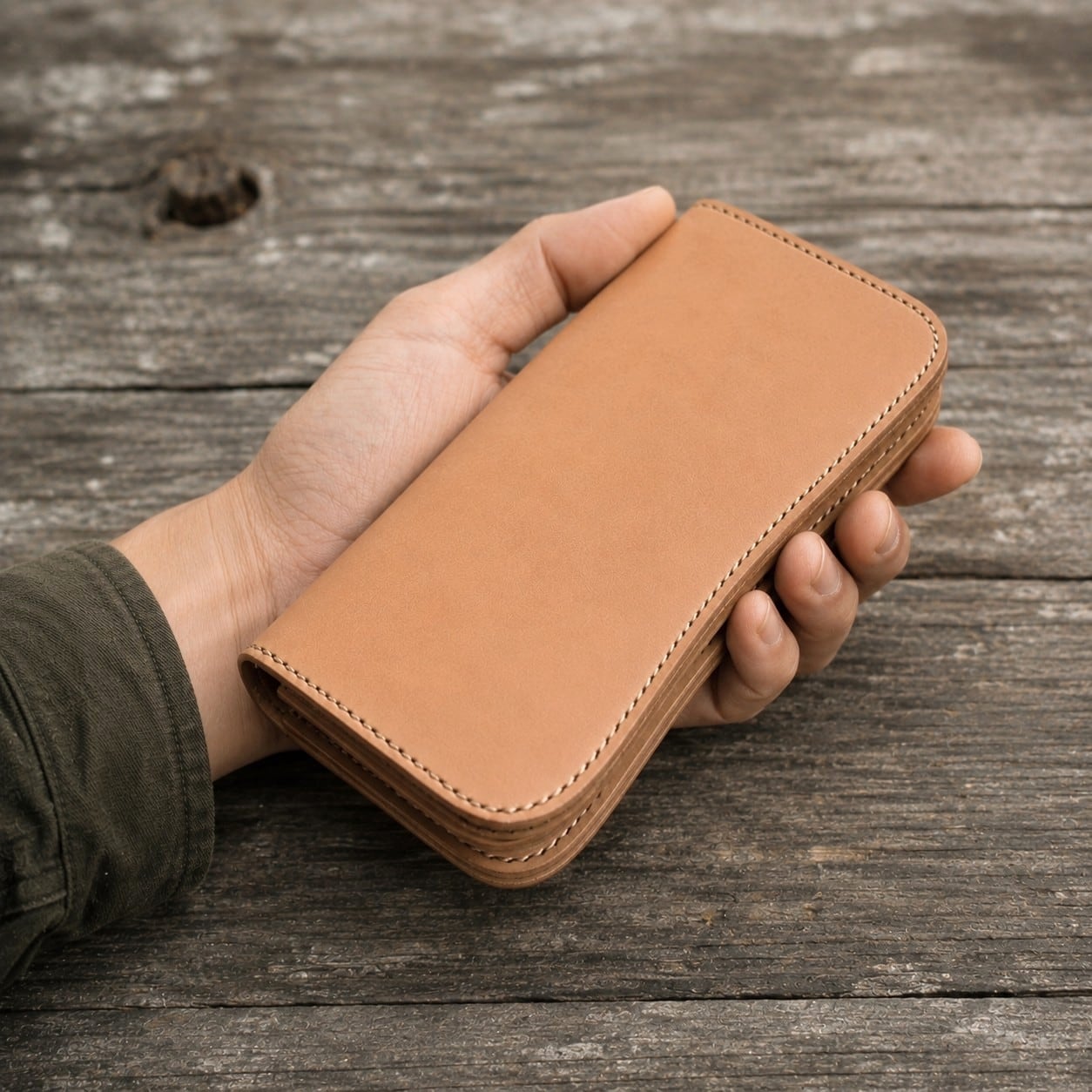 【受注製作】本革カード長財布【谷型】