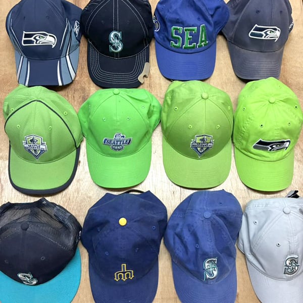 1点物◇47シアトルシーホークスNFL黄緑ベースボールキャップ帽子US古着