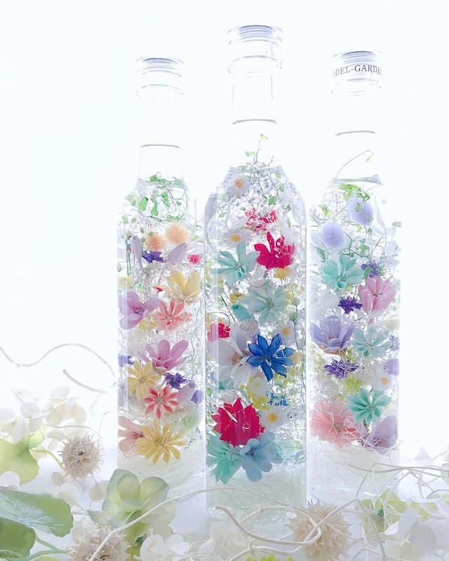 ハーバリウム（ワインボトル500ml）ボンスヴニール~色褪せない記憶~bons souvenirs 