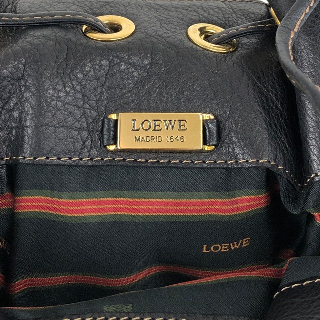LOEWE ロエベ バックパック ブラック アナグラム レザー リュック vintage ヴィンテージ オールド 53w2pp