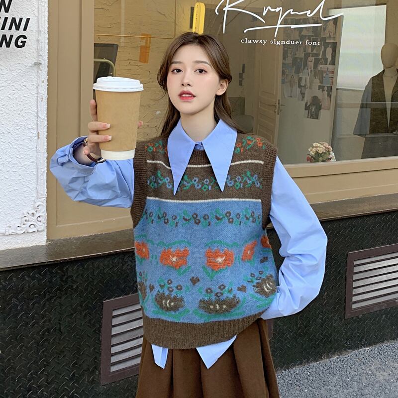 スタンダードセーター スプリングルーズニット レトロ 春物 試着室40271825540