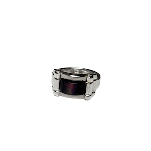 CHARRIOL silver ring set with black shell