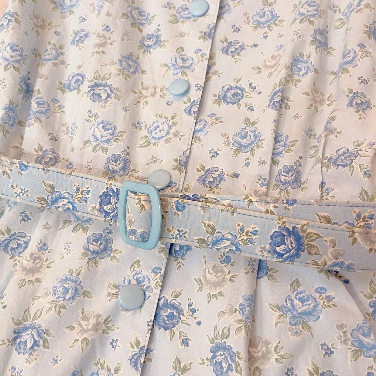 light blue rose cotton one-piece