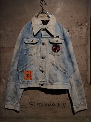 【Caka】"70's" "Wrangler" "124MJ" Bleach × Aging Patch Custum Denim Jacket