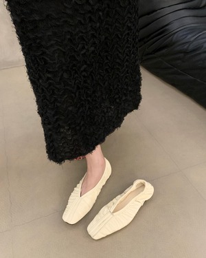 ソフトギャザーフラットシューズ 4color A0421