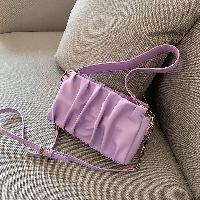 スモールバッグ女性バッグ2020新しい波夏のファッションチェーンメッセンジャーバッグエインネットレッドワイルドショルダーフォールドバッグ Tiancai_Wing_Bag6054518