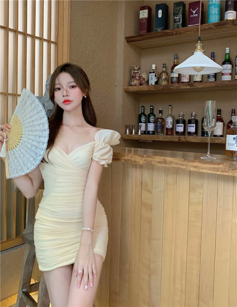 メッシュドレス ウェストショートスカート サマーVネックスリーブ半袖 ハーフスリーブ 夏物 ヨーロピアン ブラックストロベリース39726782961