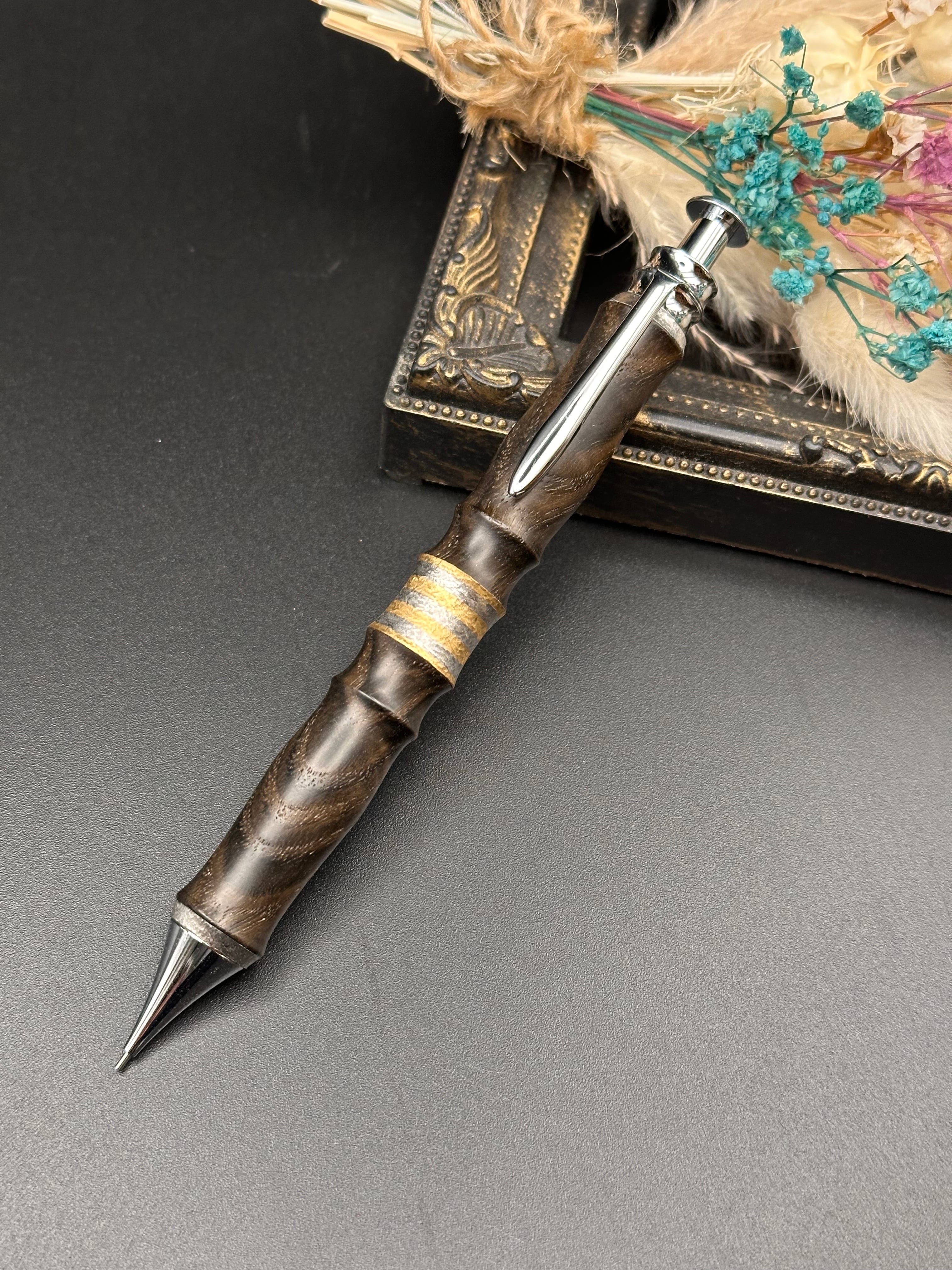 4: サイアミースローズウッド極上(マイクロカーリー) 新金具木軸