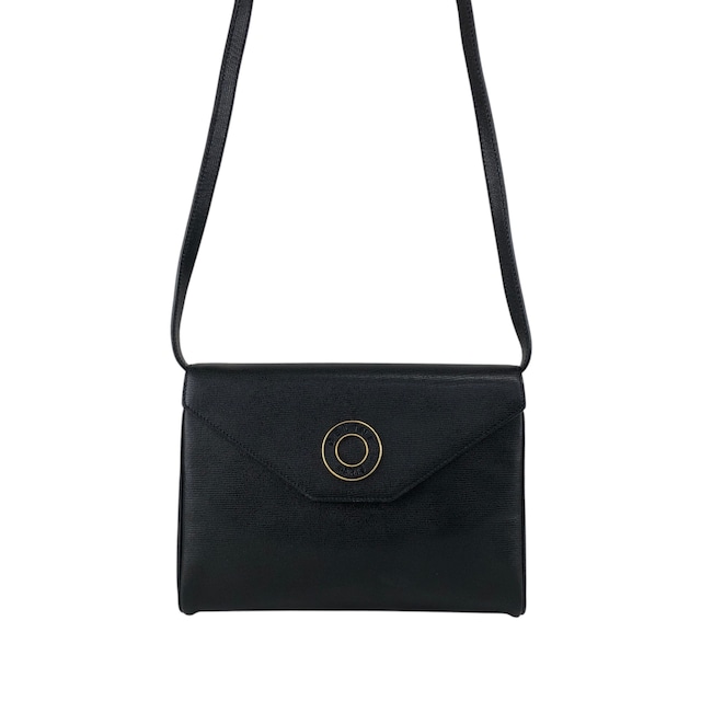 CELINE セリーヌ ショルダーバッグ ブラック サークルロゴ レザー vintage ヴィンテージ オールド bwix55