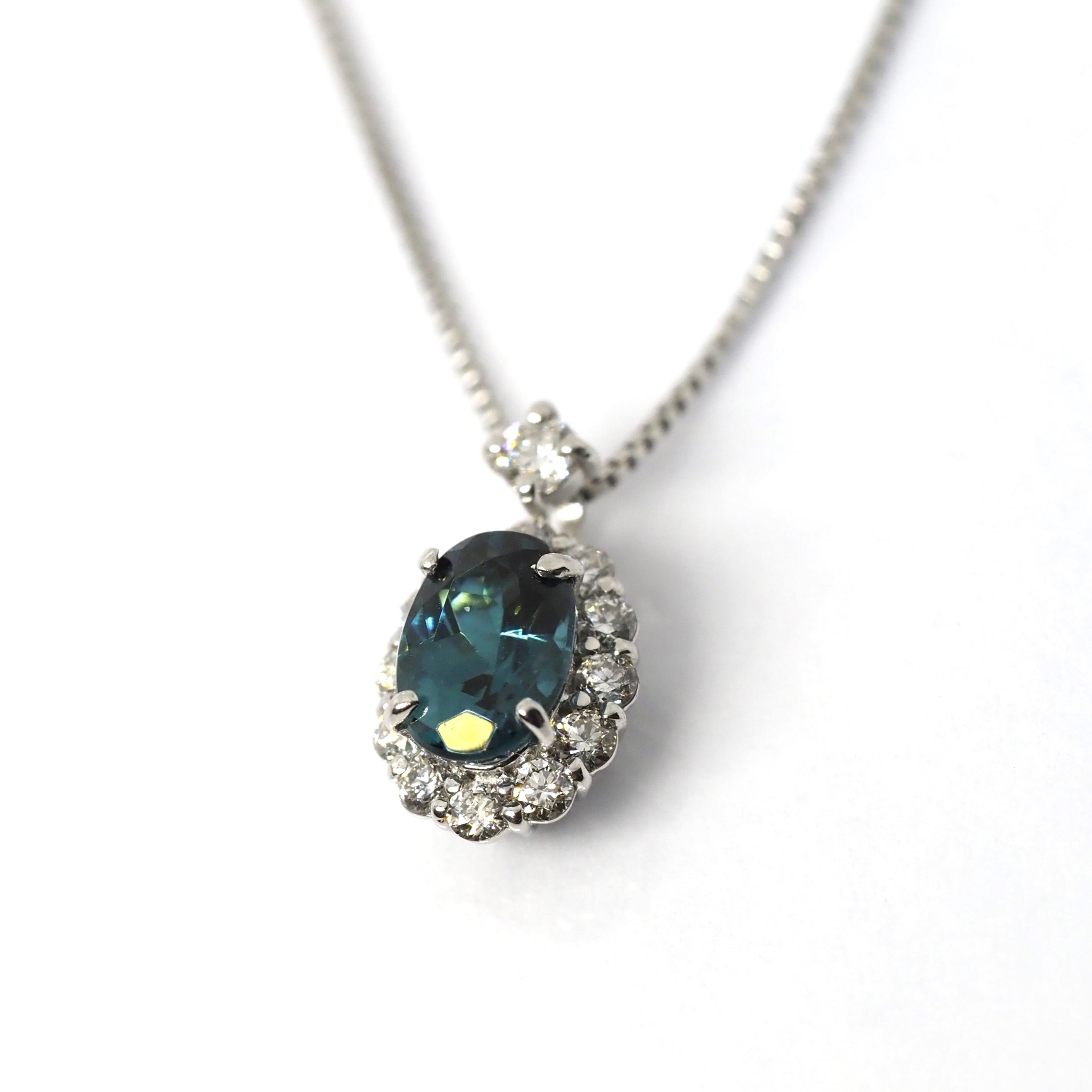 インディゴライトトルマリン 0.51.ct D0.17ct ネックレス pt950  