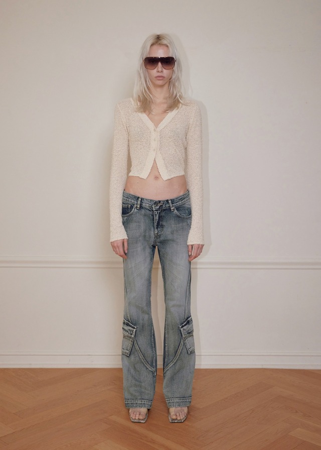 [BOHEMSEO] VINTAGE SLUB KNIT CARDIGAN, BEIGE 正規品 韓国ブランド 韓国通販 韓国代行 韓国ファッション BOHEMIAN SEOUL ボヘミアンソウル 日本 店舗