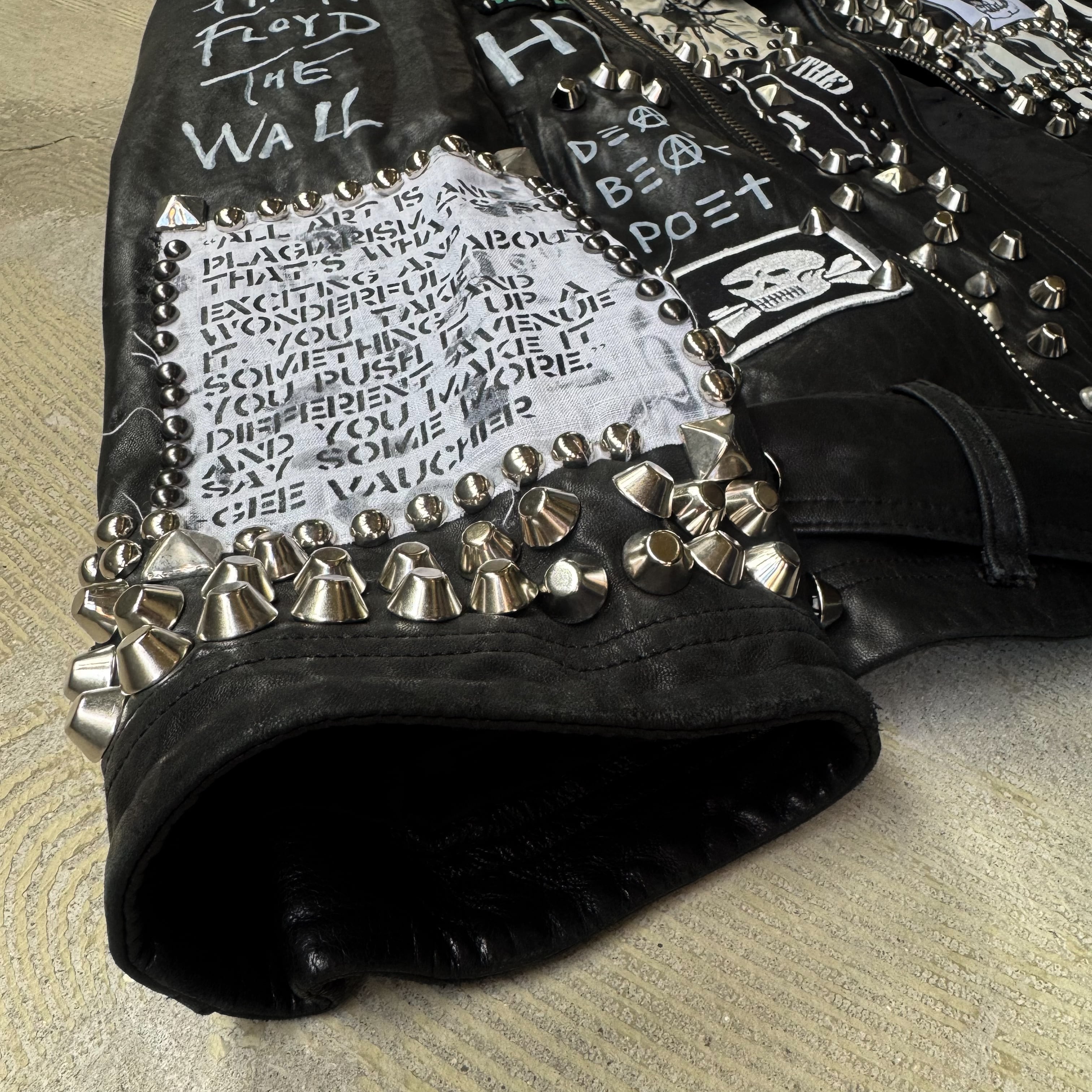 PAINT STUDDED CUSTOM LEATHER DOUBLE RIDERS JACKET / ペイント