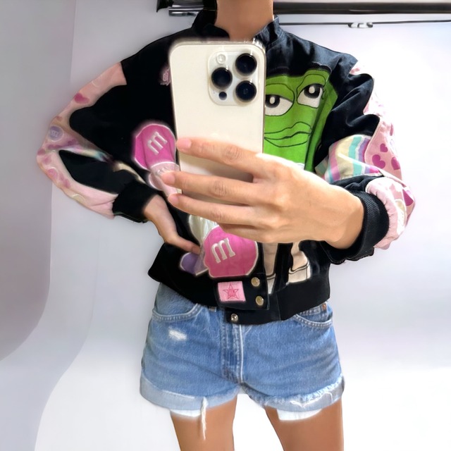 【KIDS&LADIES】m&m's jacket/Black&Pink