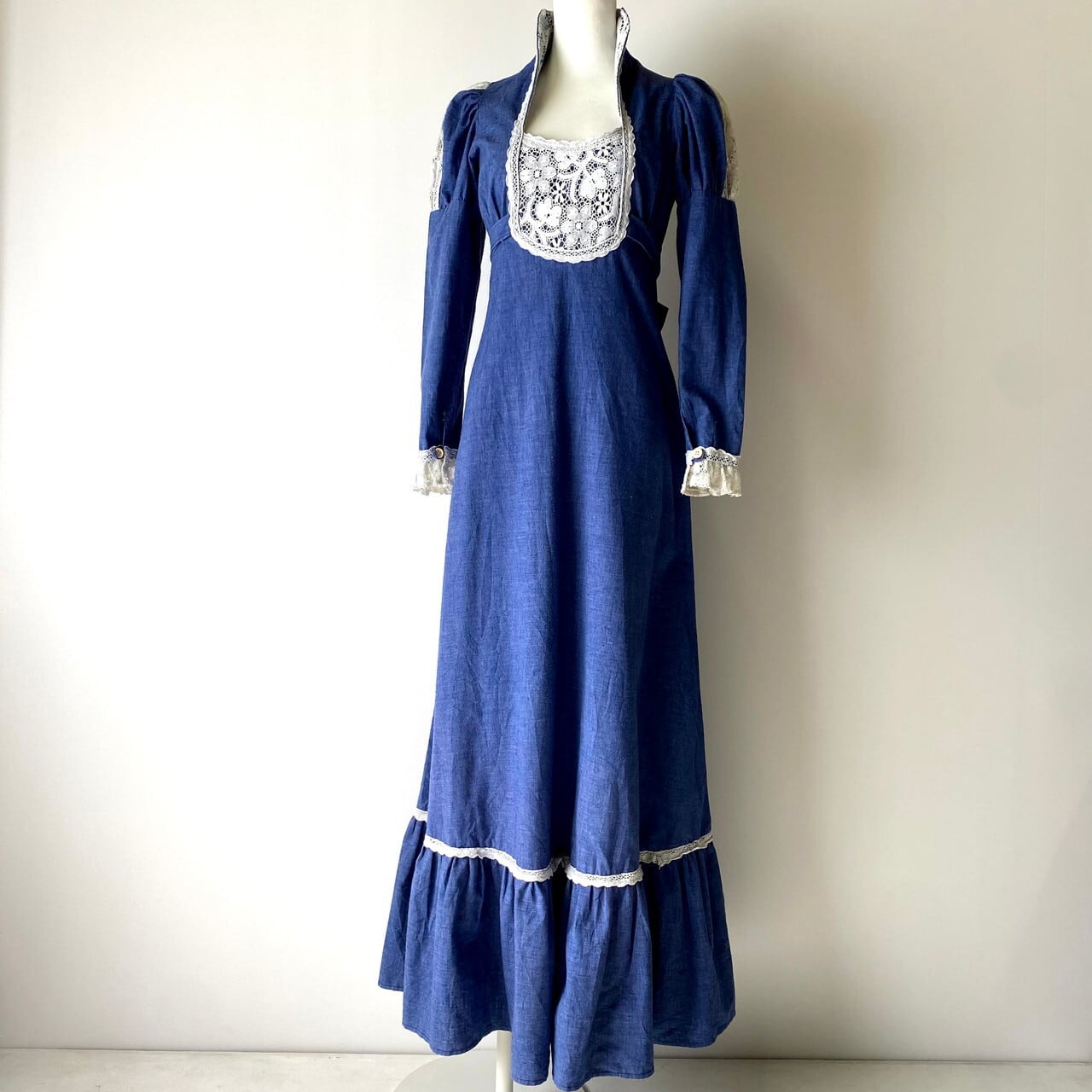 60s GUNNE SAX ガンネサックス　チロリアン刺繍　マキシ丈ワンピース