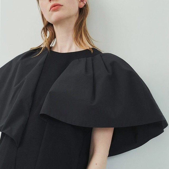 Asymmetry combination frill t-shirt A00181
