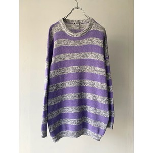 ramie×cotton mix border knit