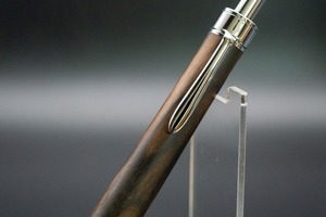 【魅惑の黒い紋様】黒柿 孔雀杢 特上 silver MP