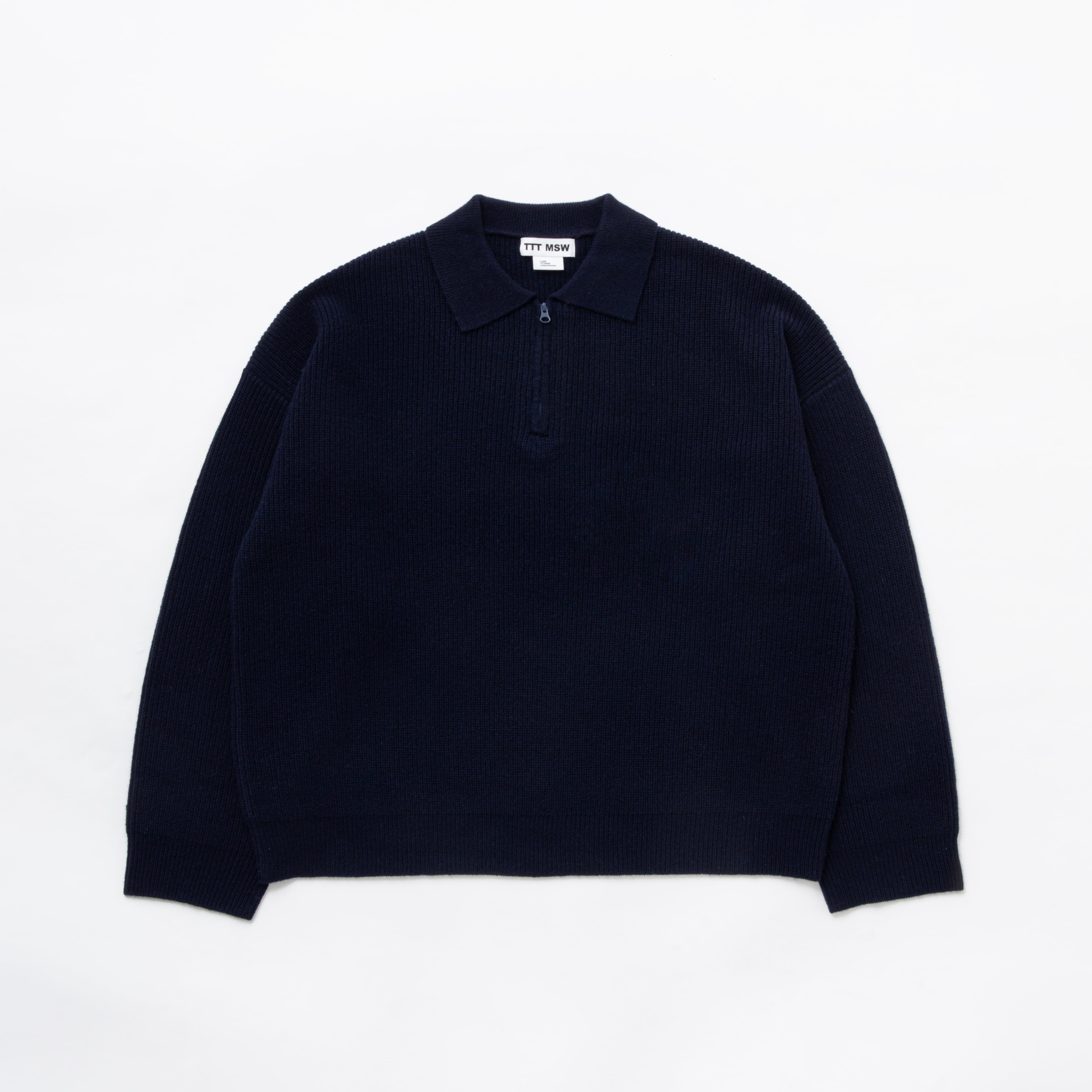 抽選販売》Zipup knit polo shirt (NAVY) | TTTMSW