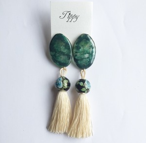 marble tassel earring