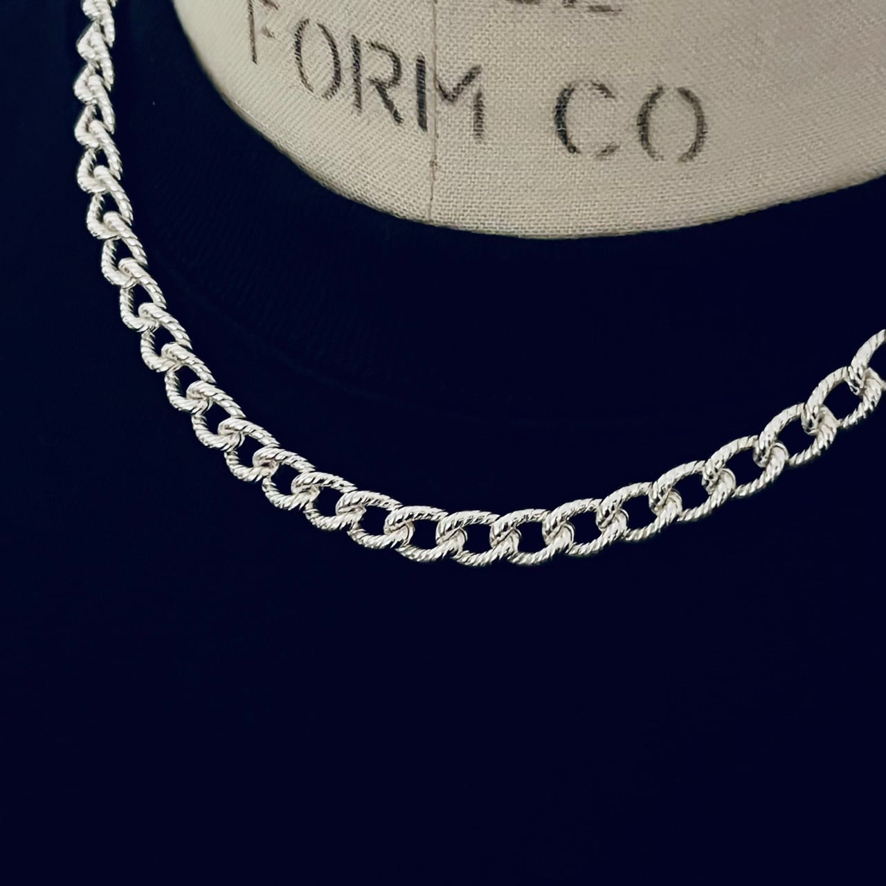 VINTAGE TIFFANY & CO. Rope Pattern Curb Chain Necklace Sterling