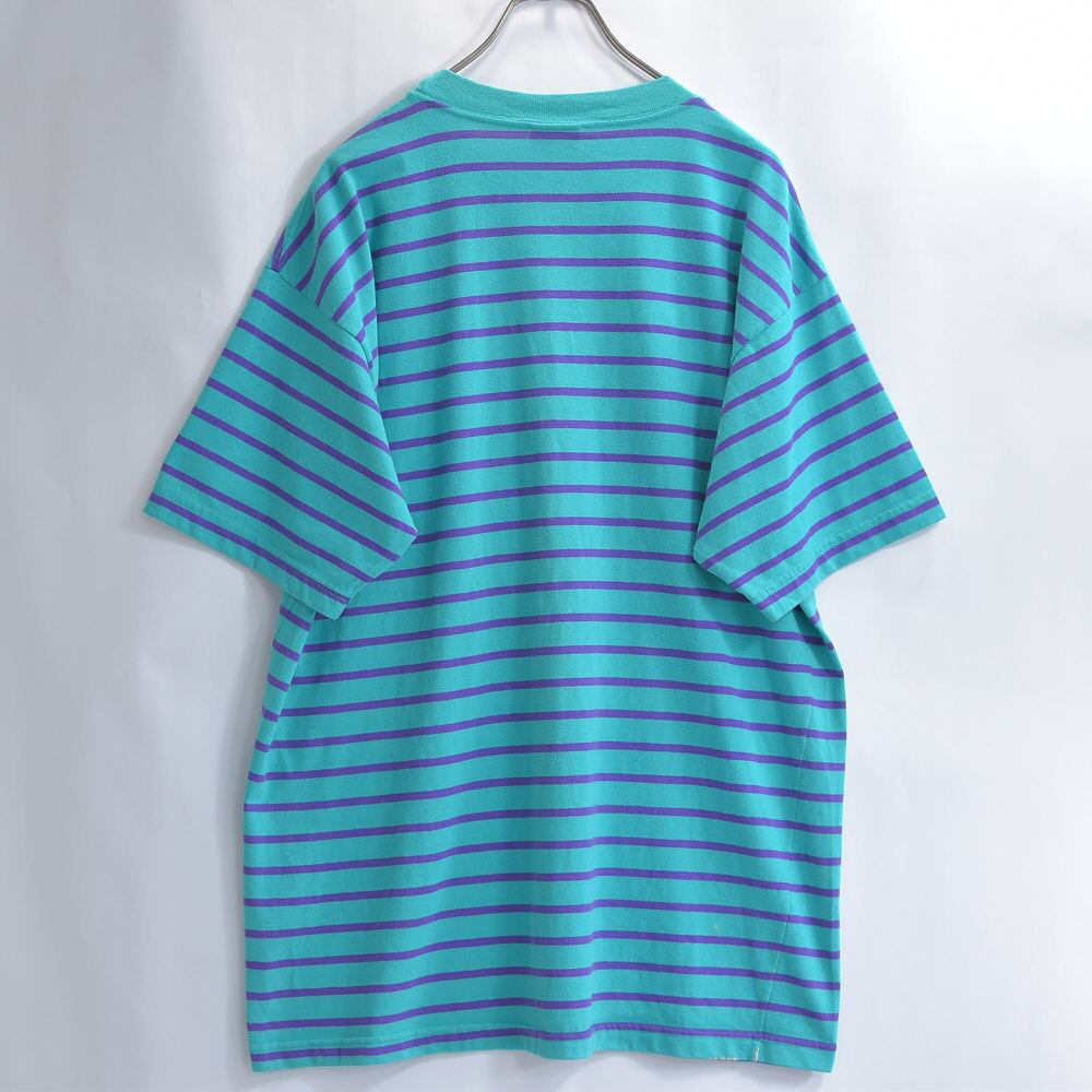 90～00s CHEETAH ポケット付き ボーダー Tシャツ 半袖 コットン