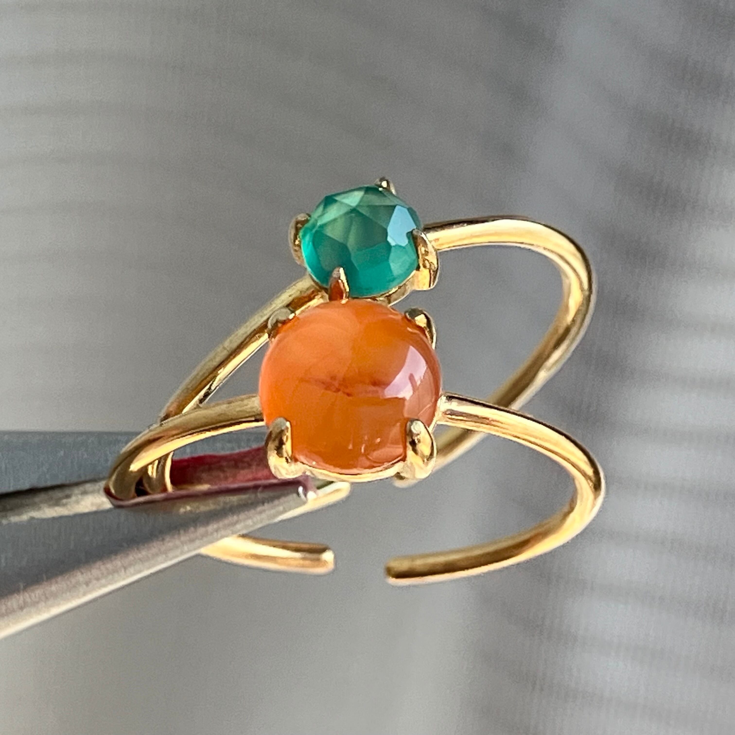 カーネリアンとグリーンオニキスのリングセット＊ | SOUTHWEST