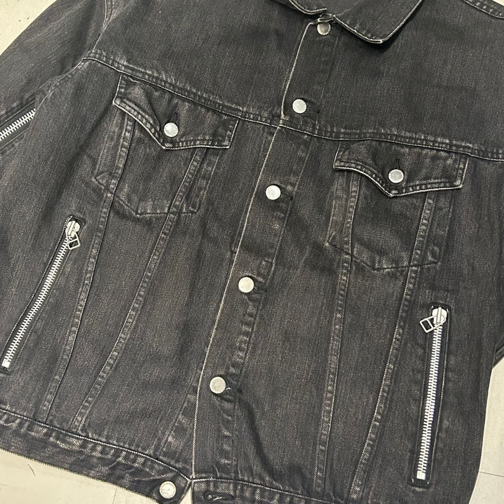 ★20SS★ジョンローレンスサリバン デニムジャケット ジップ トラッカー 44 JOHN LAWRENCE SULLIVAN ジョンローレンスサリバン 20SS BLEACHED