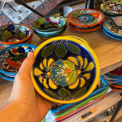 Mexicco Guanajuato ware Mini b owl Yellow 2type　メキシコ　グ アナファト焼　ミニボウル　イエ ロー　全2種　小鉢　ヨーグルト 　サラダボウル　メキシコ料理　