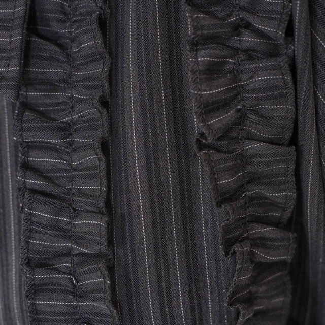 Striped ruffle shirt one-piece C1591
