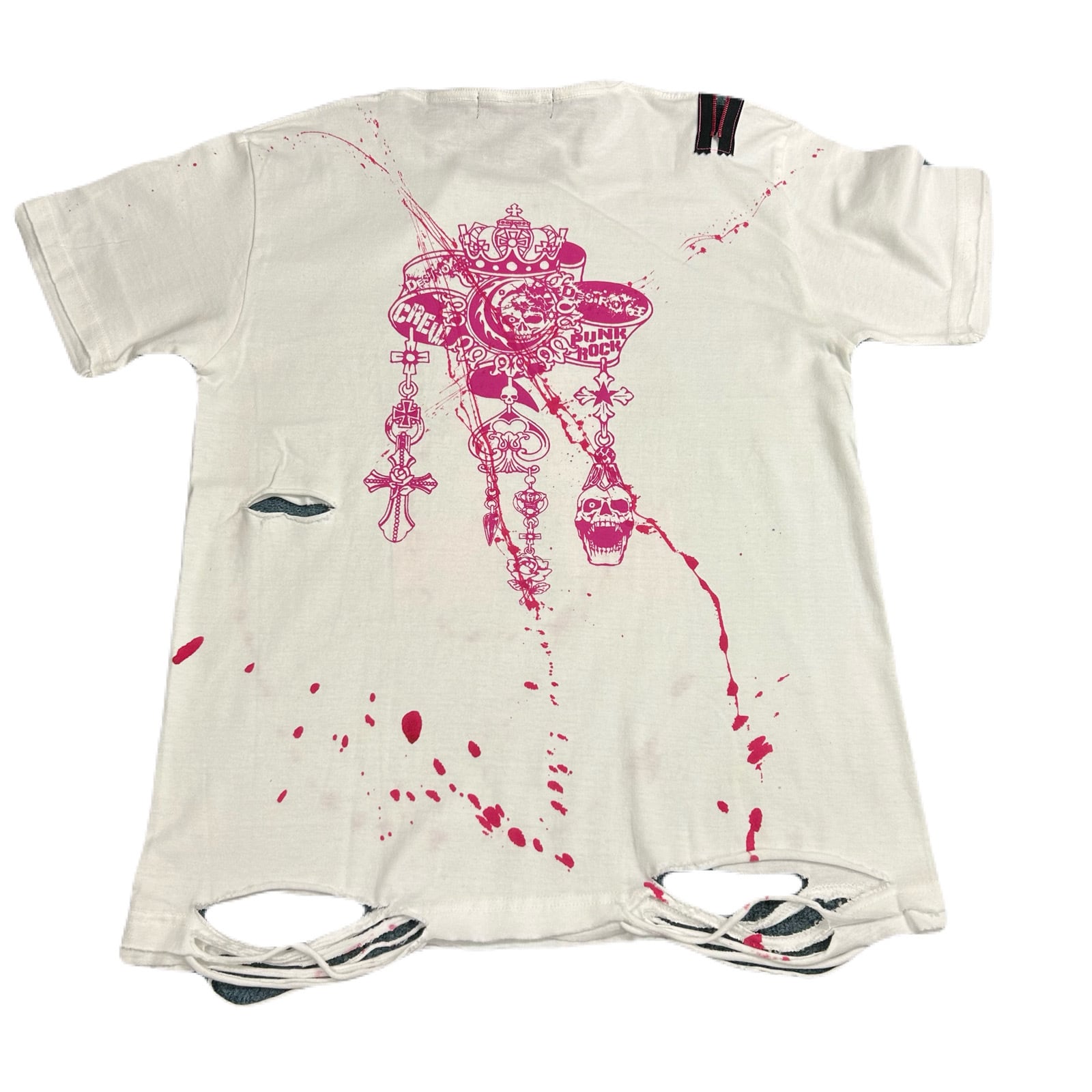 スカルクロス☆ピンクTシャツ☆Mサイズ | DESTROY狂