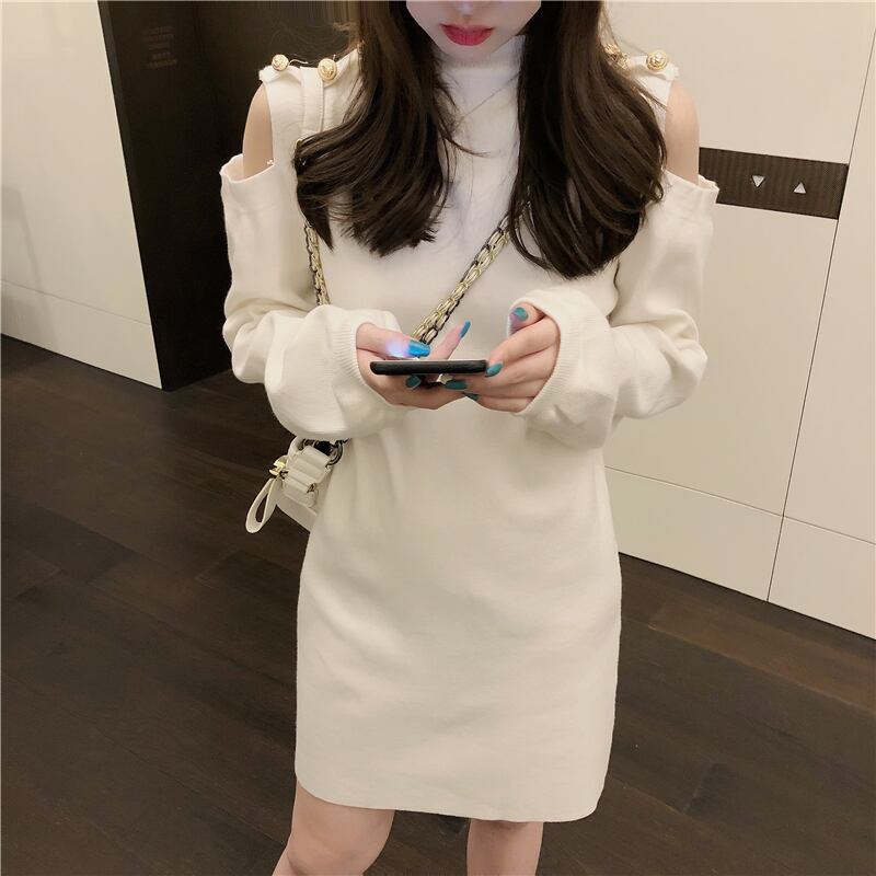 韓国っぽ 大人女子 オープンショルダー ワンピース カットソー フェミニン カジュアル ミニ丈 モテ服 オシャかわ デートコーデ Lamitte Deco トレンド 韓国ファッション ショップ Base店