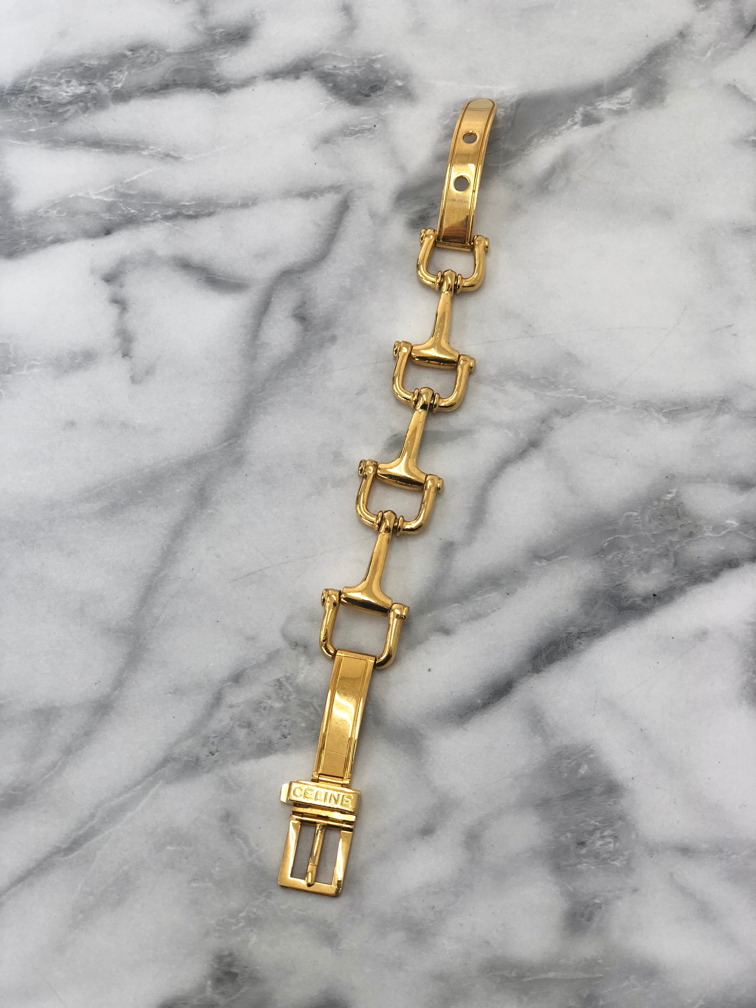 CELINE セリーヌ ホースビット ブレスレット ゴールド vintage CELINE セリーヌ ホースビット ブレスレット ゴールド vintage