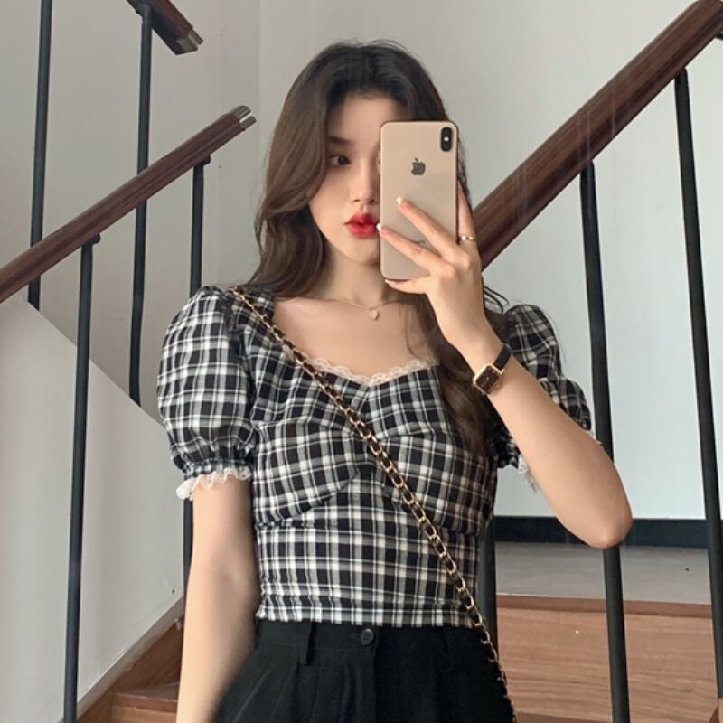 ブラウス スタンダードサマースリムレースカラーシャツ レディース レトロ 夏物 スクウェア YY-ファッション13739554753