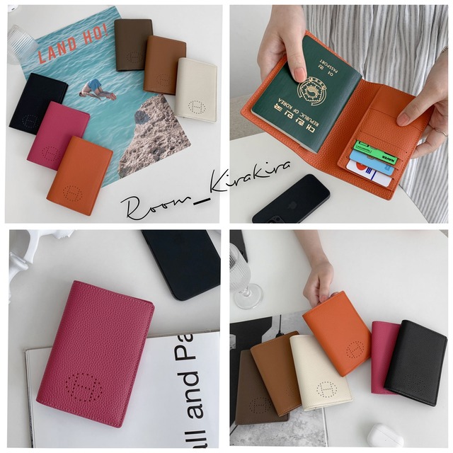 牛革製Hパスポートケース