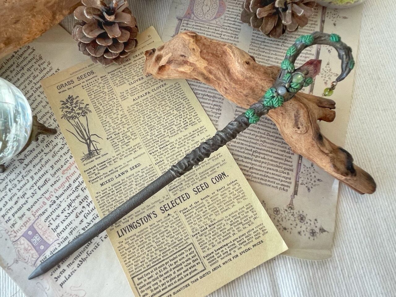 アメジストxガーネット】見習い魔法使いの杖 | 天然石ワイヤー