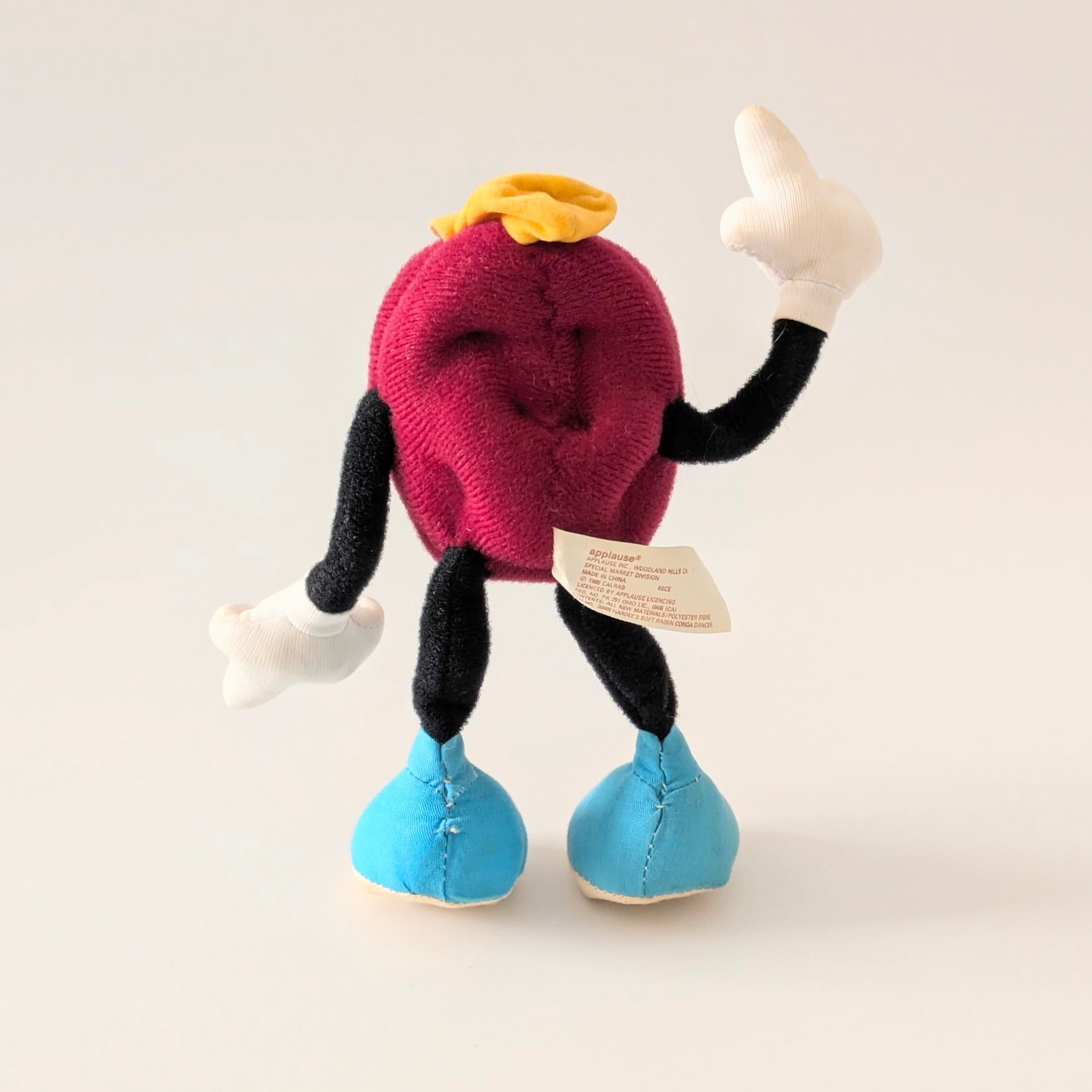 ☆ VINTAGE 1988 ☆ 【 California Raisins（カリフォルニアレーズン） 】 『 HARDEE'S SOFT RAISIN CONGA DANCER 』ベンダブルぬいぐるみ / plush toy / ビンテージトイ 〚アメリカン雑貨 アメトイ〛