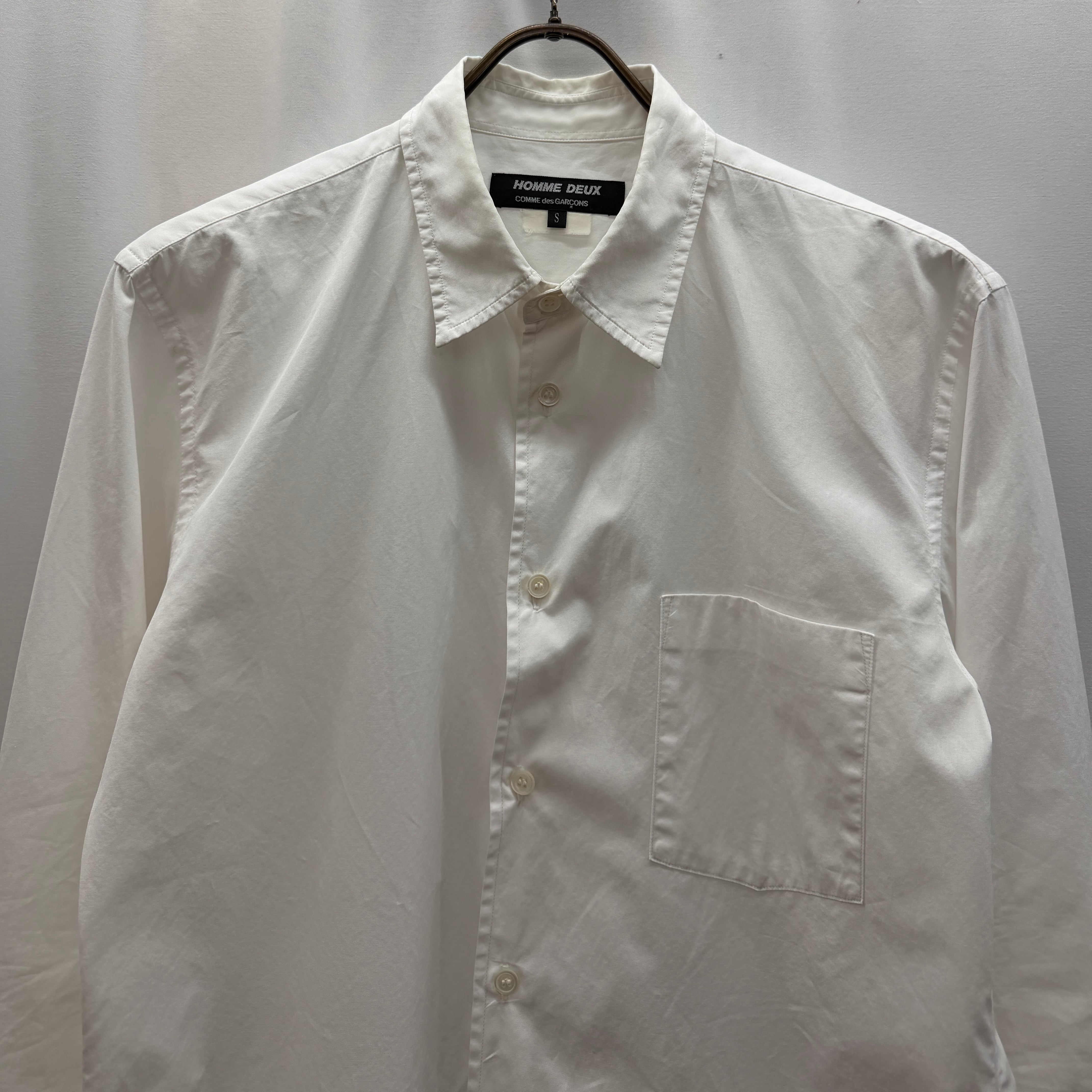 コムデギャルソン　HOMME DEUX 白シャツ　Lサイズ Comme des Garçons HOMME DEUX】コムデギャルソン オムドゥ 白シャツ