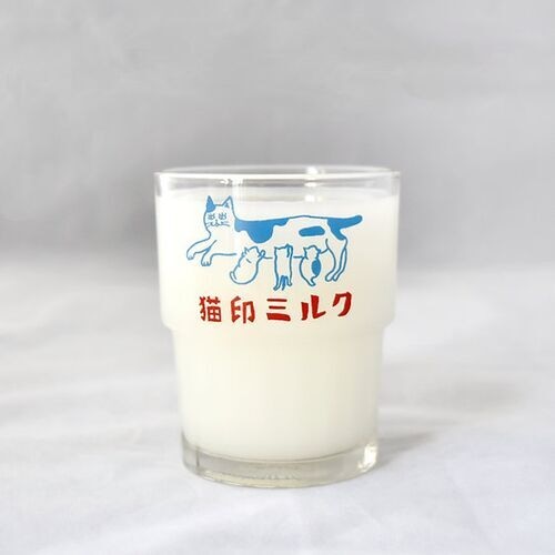 《グラス》猫印ミルク　スタッキンググラス