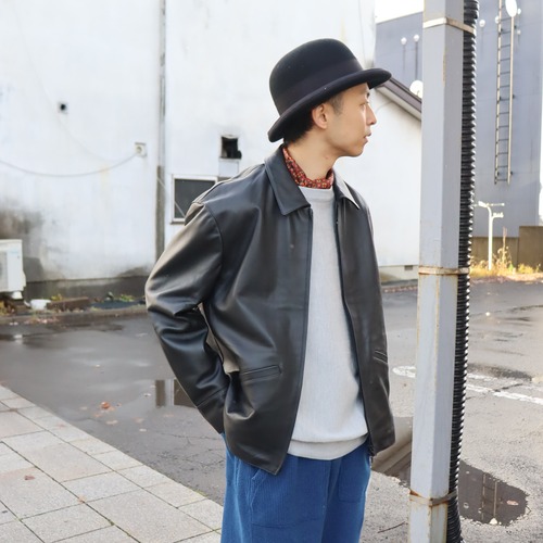 AWESOME LEATHER " ZIP SHORT JACKET ( BLACK ) "