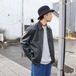 AWESOME LEATHER " ZIP SHORT JACKET ( BLACK ) "