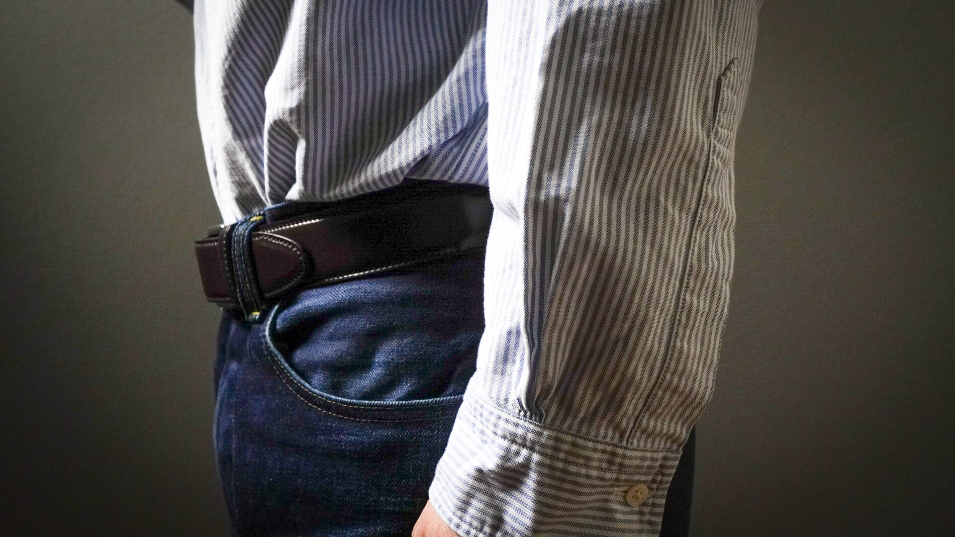 USED】ALDEN オールデン シェルコードバン ドレス ベルト《ブラウン 茶  