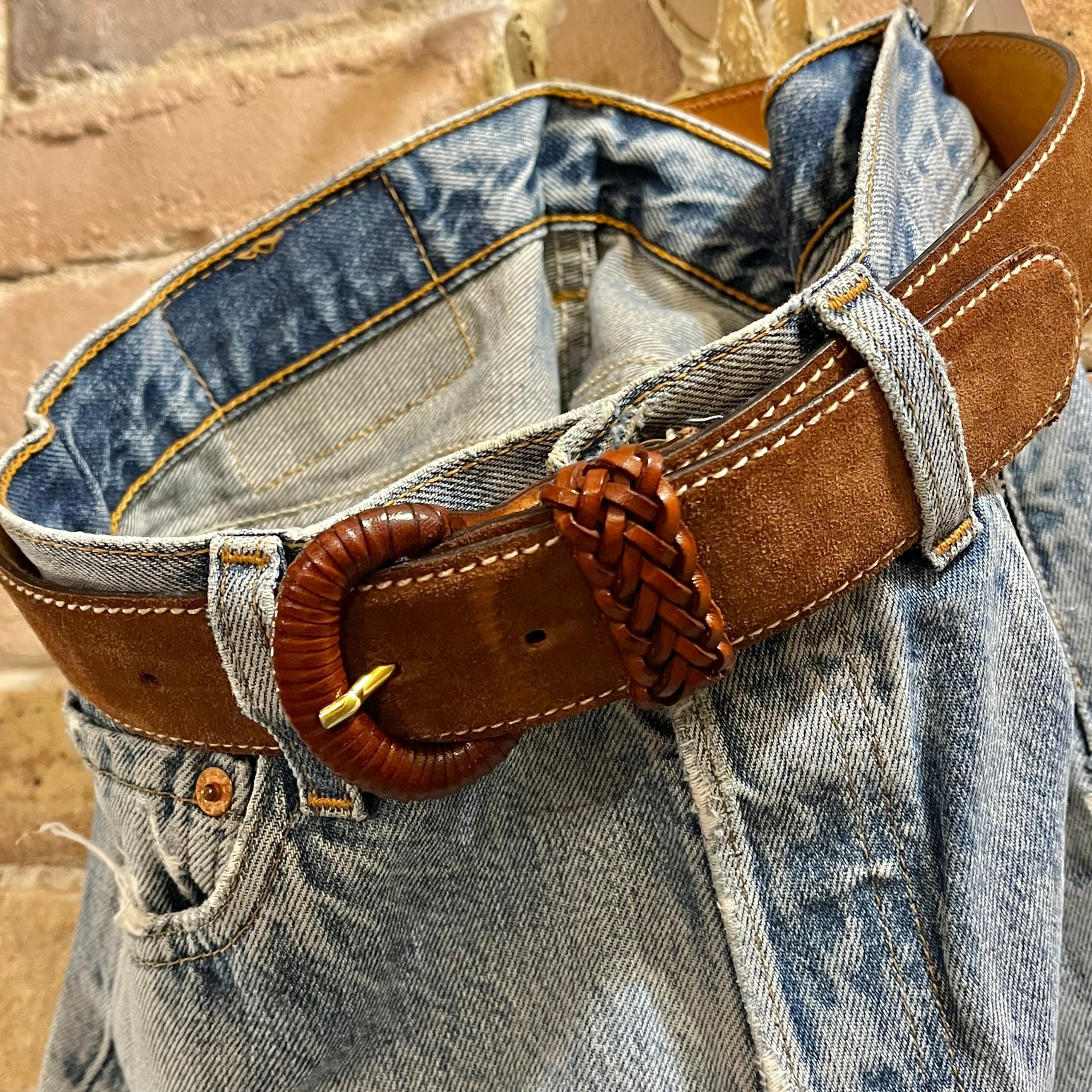 brooks brothers “ladies suede leather belt” sizeM イタリア製ブルックスブラザーズ スエードレザー  レディースベルト ブラウン