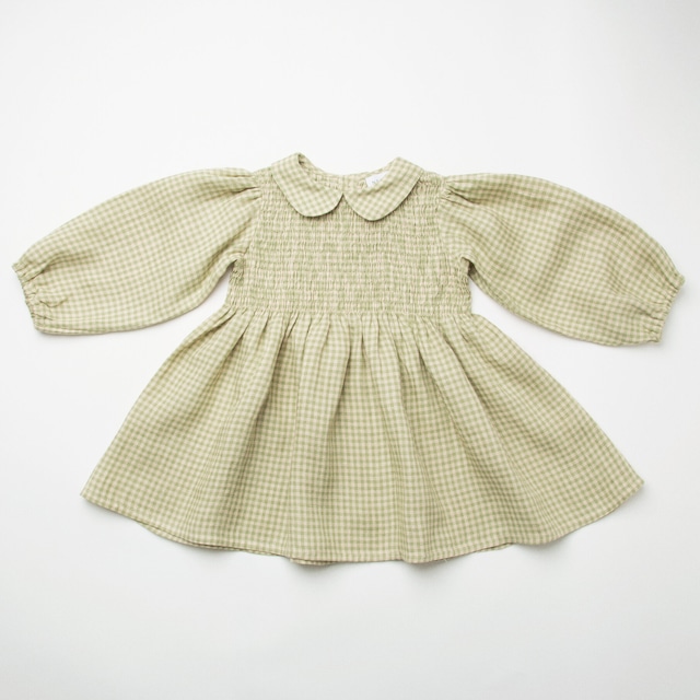 Nellie Quats/Draughts Dress - Pistachio Mini Check Linen
